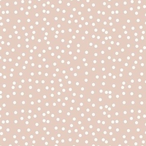 White polka dots on nude medium 6x6