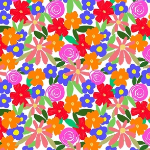 Bold colorful florals - medium