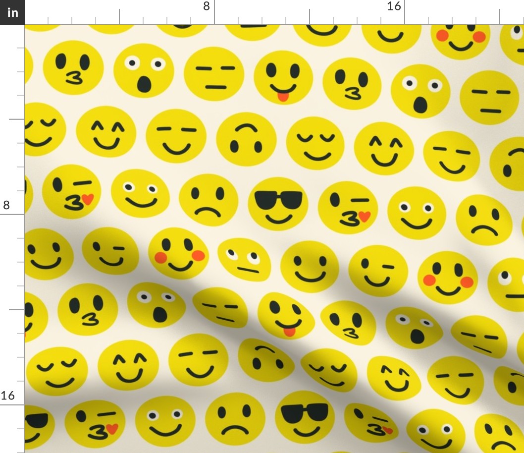Smiley Emoji on White - M