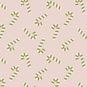 pink and green preppy christmas - candy cane - blush pink_medium