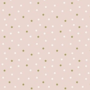 pink and green preppy christmas - tossed stars - blush pink_small