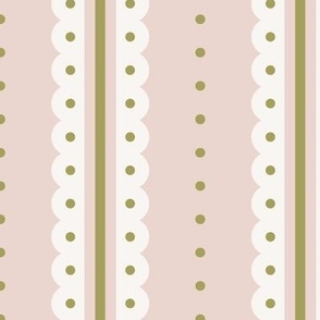 pink and green preppy christmas - abstract vertical stripes - blush pink_medium