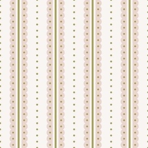 pink and green preppy christmas - abstract vertical stripes - cream_mini