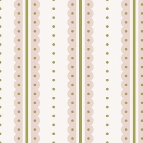 pink and green preppy christmas - abstract vertical stripes - cream_small