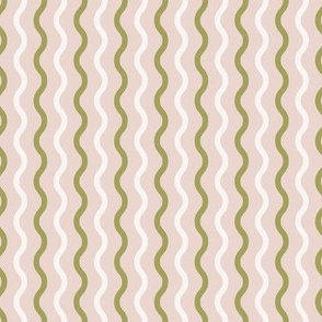 pink and green preppy christmas - waves - blush pink_small