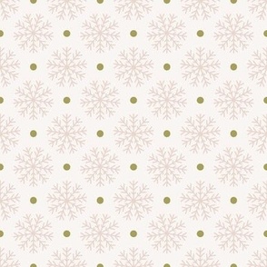 pink and green preppy christmas - snow flakes - cream_small