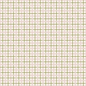 pink and green preppy christmas - plaid check - cream_mini