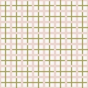 pink and green preppy christmas - plaid check - cream_small