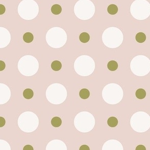 pink and green preppy christmas - polka dots - blush pink_medium