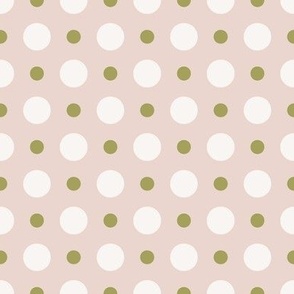 pink and green preppy christmas - polka dots - blush pink_small
