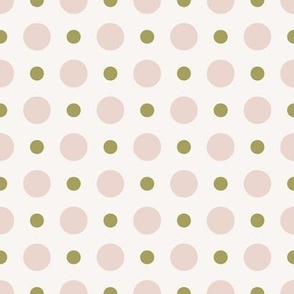 pink and green preppy christmas - polka dots - cream_small