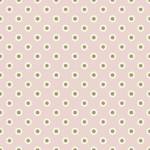 pink and green preppy christmas - double polka dots - blush pink_mini