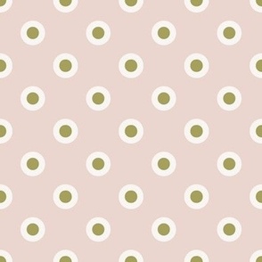 pink and green preppy christmas - double polka dots - blush pink_small