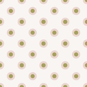 pink and green preppy christmas - double polka dots - cream_small