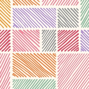 colourful hand drawn diagonal lines - large