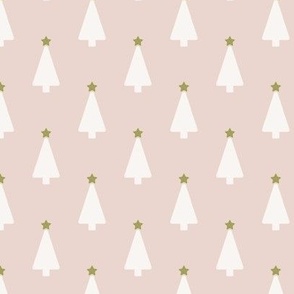 pink and green preppy christmas - minimalist christmas trees - blush pink_medium