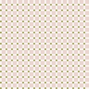 pink and green preppy christmas - gingham - blush pink_mini