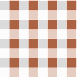 Plaid brown, grey, white 2x2