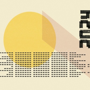 New day - Bauhaus inspired vertical calendar 2024 yellow and pink