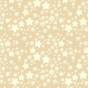 Christmas Snow and Stars Speckle Mini Micro Cream on Beige