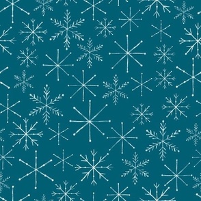 Snowflakes On Midnight Blue 10x10