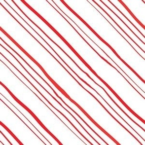 Wobbly Diagonal Candy Cane Stripes 6x6