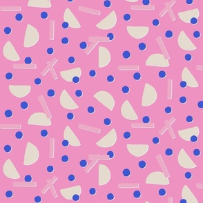 pink blue and cream geometric shapes