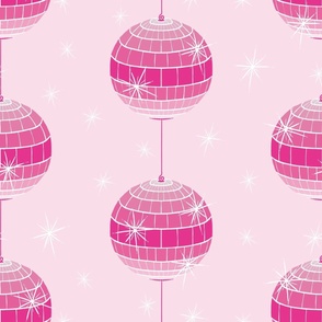 Large - 80s Disco Party Lights on Pale Pink 