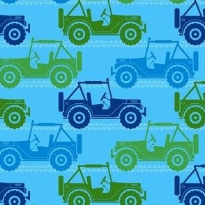 Medium Scale 4x4 Adventures Off Road Jeep Vehicles Green and Blue