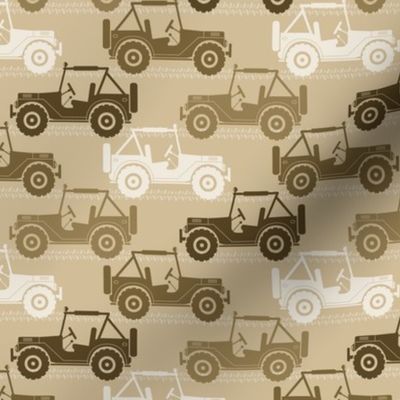 Medium Scale 4x4 Adventures Off Road Jeep Vehicles Brown and Tan