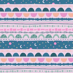 Moon stripe pink and blue