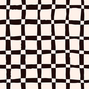 Watercolour wonky Gingham in black 
