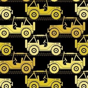 Medium Scale 4x4 Adventures Off Road Jeep Vehicles Yellow Gold on Black