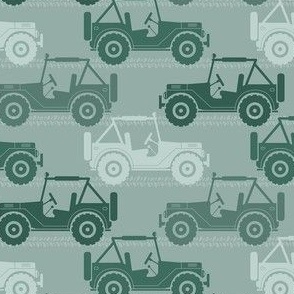 Medium Scale 4x4 Adventures Off Road Jeep Vehicles in Pine Green