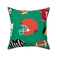 XL Football Gear Game Day Bright Green Bedding Curtains