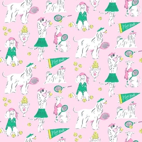 Tennis Dogs Pink and Green