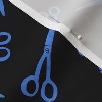 Ditsy Blue Scissors | dark background