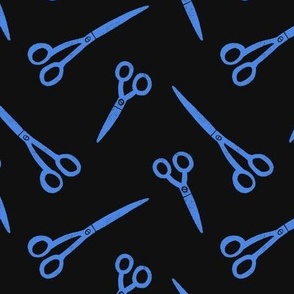 Ditsy Blue Scissors | dark background