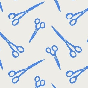 Ditsy Blue Scissors | light background