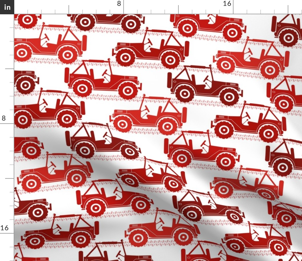 Large Scale 4x4 Adventures Off Road Jeep Vehicles Red on White
