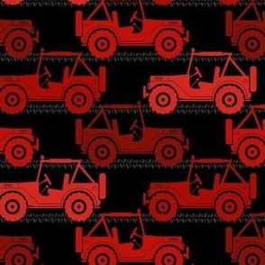 Medium Scale 4x4 Adventures Off Road Jeep Vehicles Red on Black