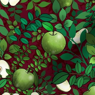 Granny Smith Apple Orchard (Maroon Red)