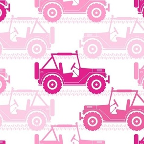 Large Scale 4x4 Adventures Off Road Jeep Vehicles Pink on White