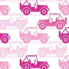 Medium Scale 4x4 Adventures Off Road Jeep Vehicles Pink on White