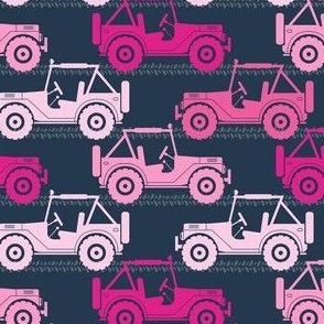 Medium Scale 4x4 Adventures Off Road Jeep Vehicles Pink on Navy