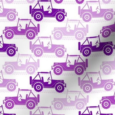 Medium Scale 4x4 Adventures Off Road Jeep Vehicles Purple on White
