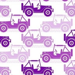 Medium Scale 4x4 Adventures Off Road Jeep Vehicles Purple on White