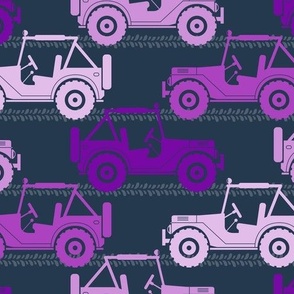 Large Scale 4x4 Adventures Off Road Jeep Vehicles Purple on Navy