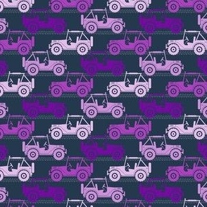 Small Scale 4x4 Adventures Off Road Jeep Vehicles Purple on Navy