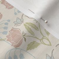 Parisian Nouveau Floral Faux Grasscloth